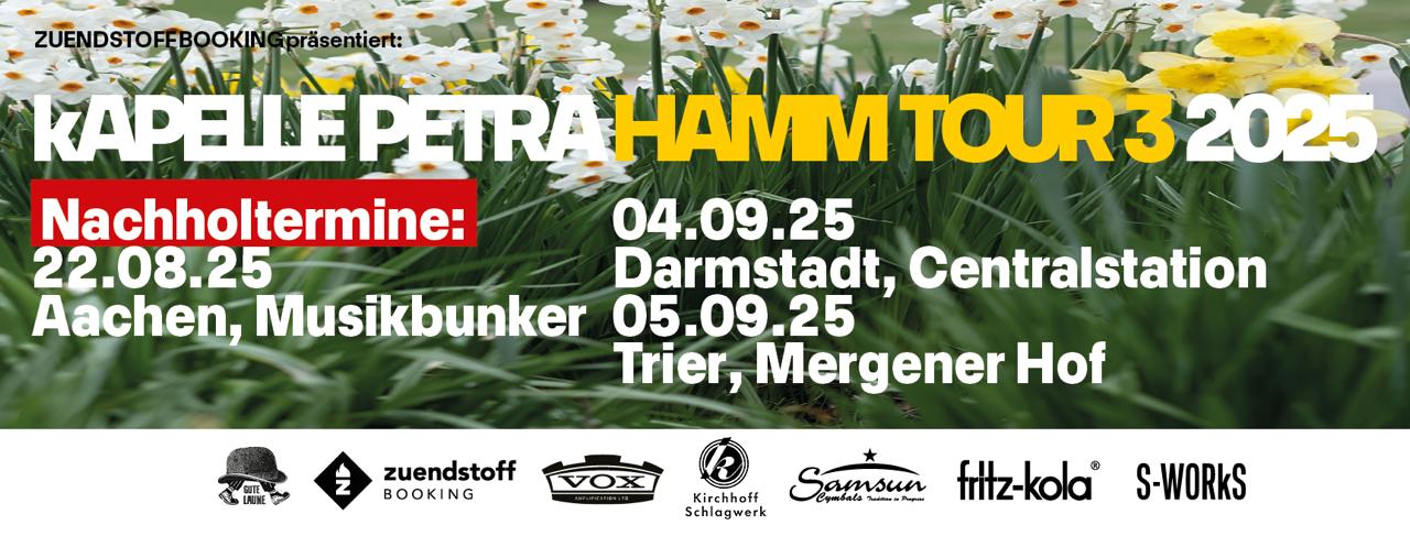 kAPELLE PETRA - HAMM-TOUR 3 Nachholtermine - Header